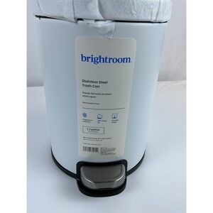 Brightroom Stainless Steel 1.3 Gallon White Trash‎ Can Pedal Soft Close Liner